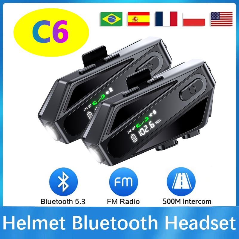 1/2PC C6 Motorcycle Helmet Blu - Full Face Motorcycle Helmet With Bluetooth review and price